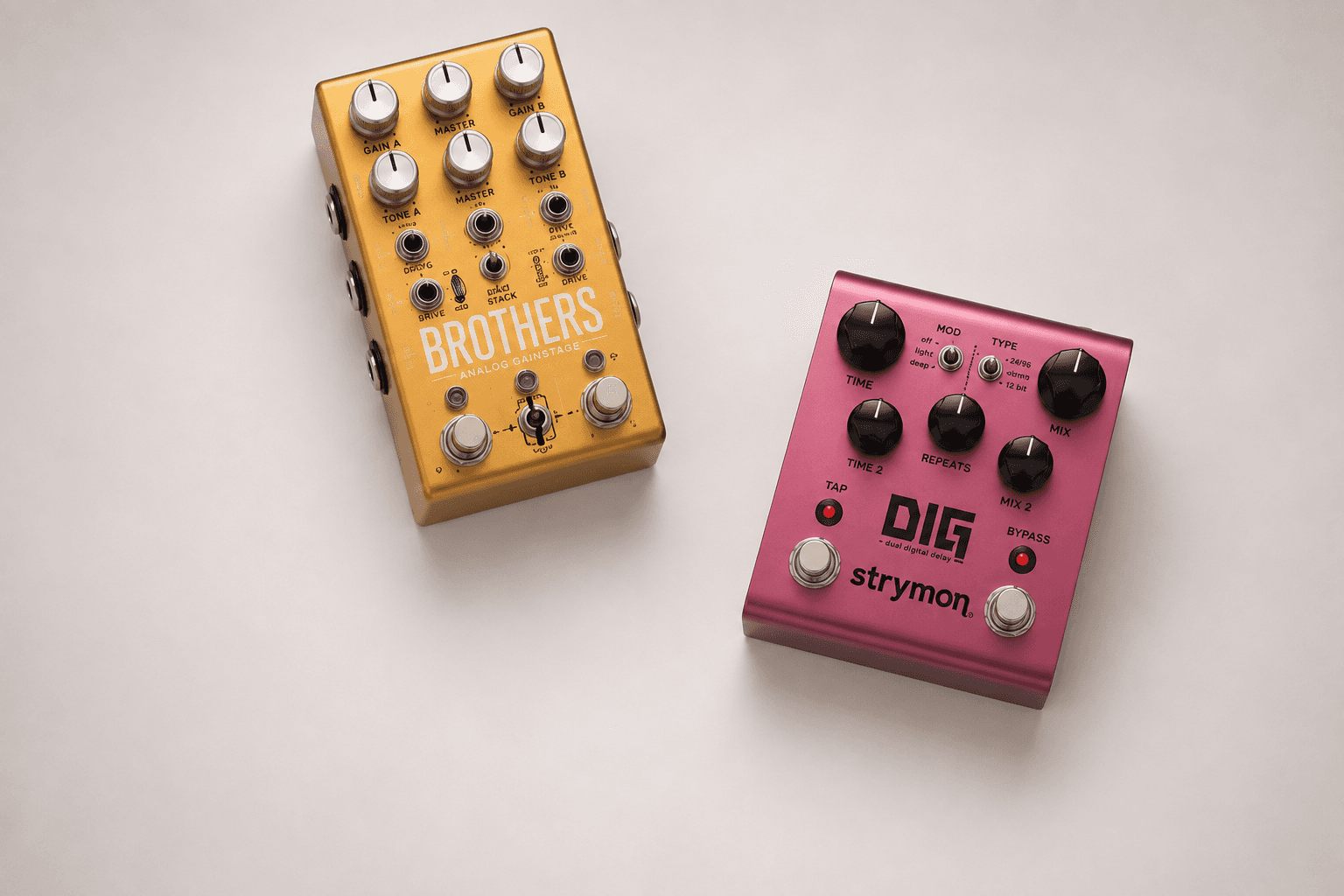 Two boutique guitar pedals